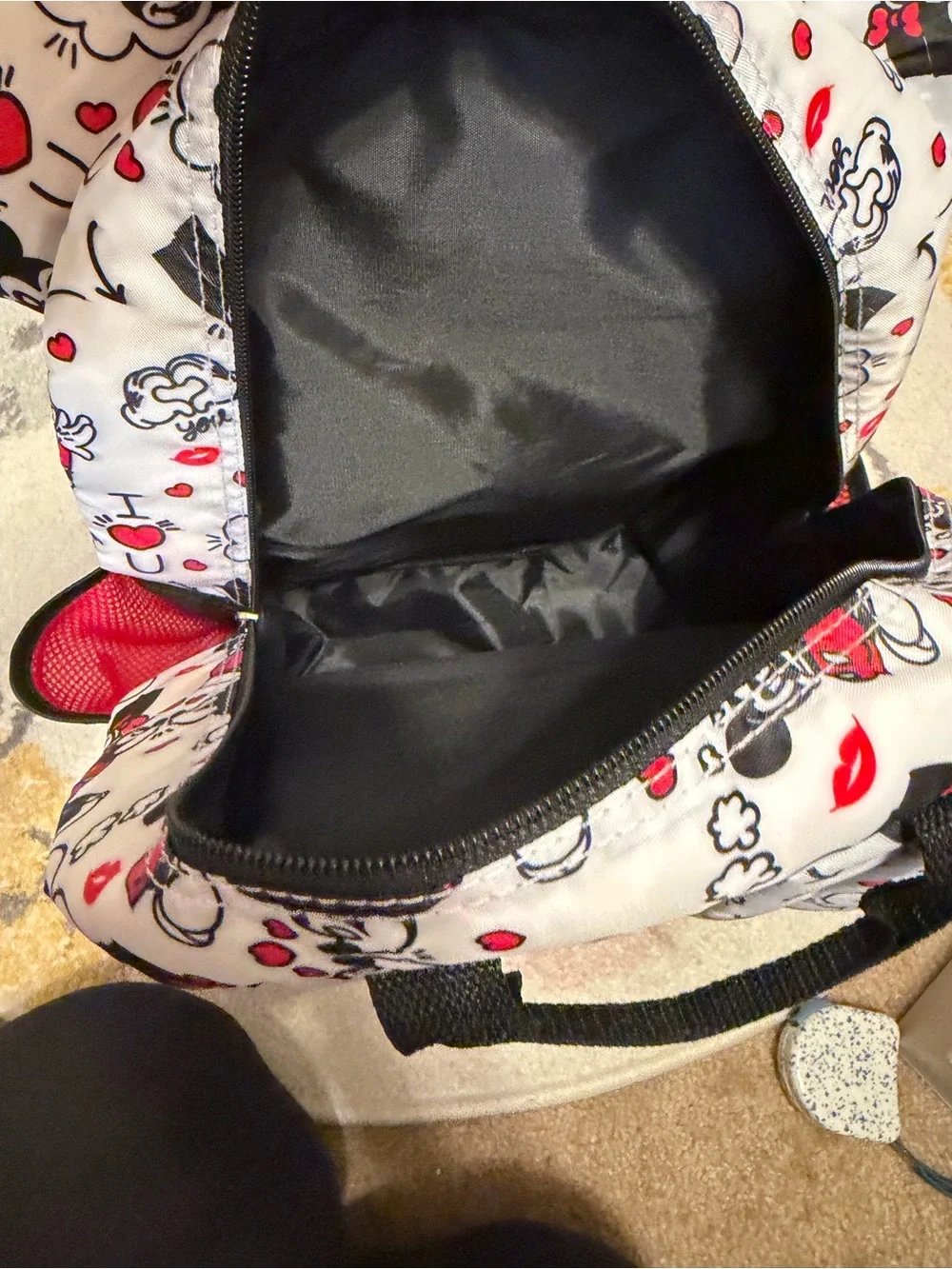 NWOT Disney Minnie Mouse Kids Backpack - Red, Black & White